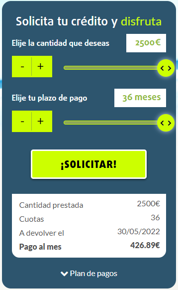 Tipos de prestamos en CreditoPostal